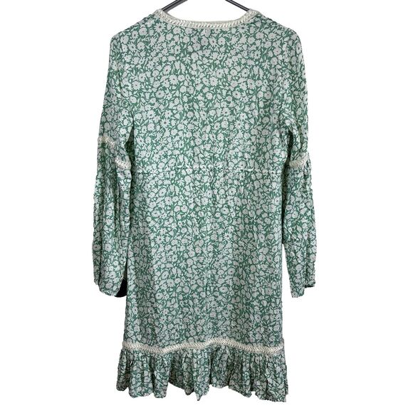 MODA International Women Dress Small Long Sleeve Floral Mint Green& White Lace - Picture 6 of 14